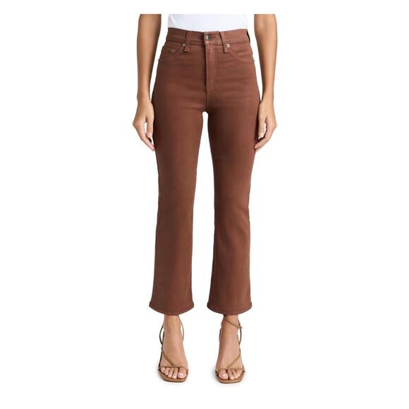 Pistola Denim - $198 Pistola Lennon Coated Crop - Saddle Brown 27, 22” inseam